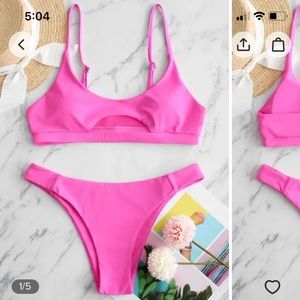 Neon pink bikini